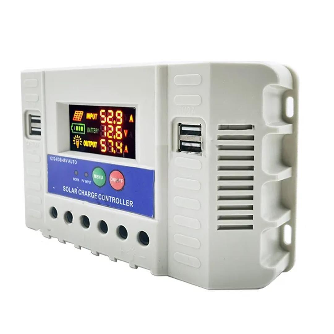 Powermaster PM-60A 12V-24V-36V-48V 60 Amper 4 USBli Dijital Otomatik Solar Şarj Regülatörü