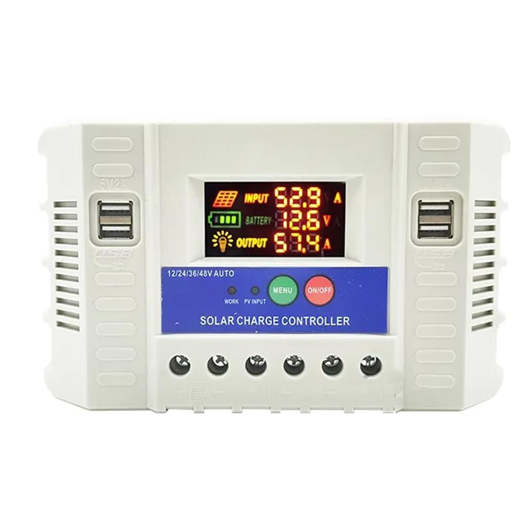 Powermaster PM-60A 12V-24V-36V-48V 60 Amper 4 USBli Dijital Otomatik Solar Şarj Regülatörü