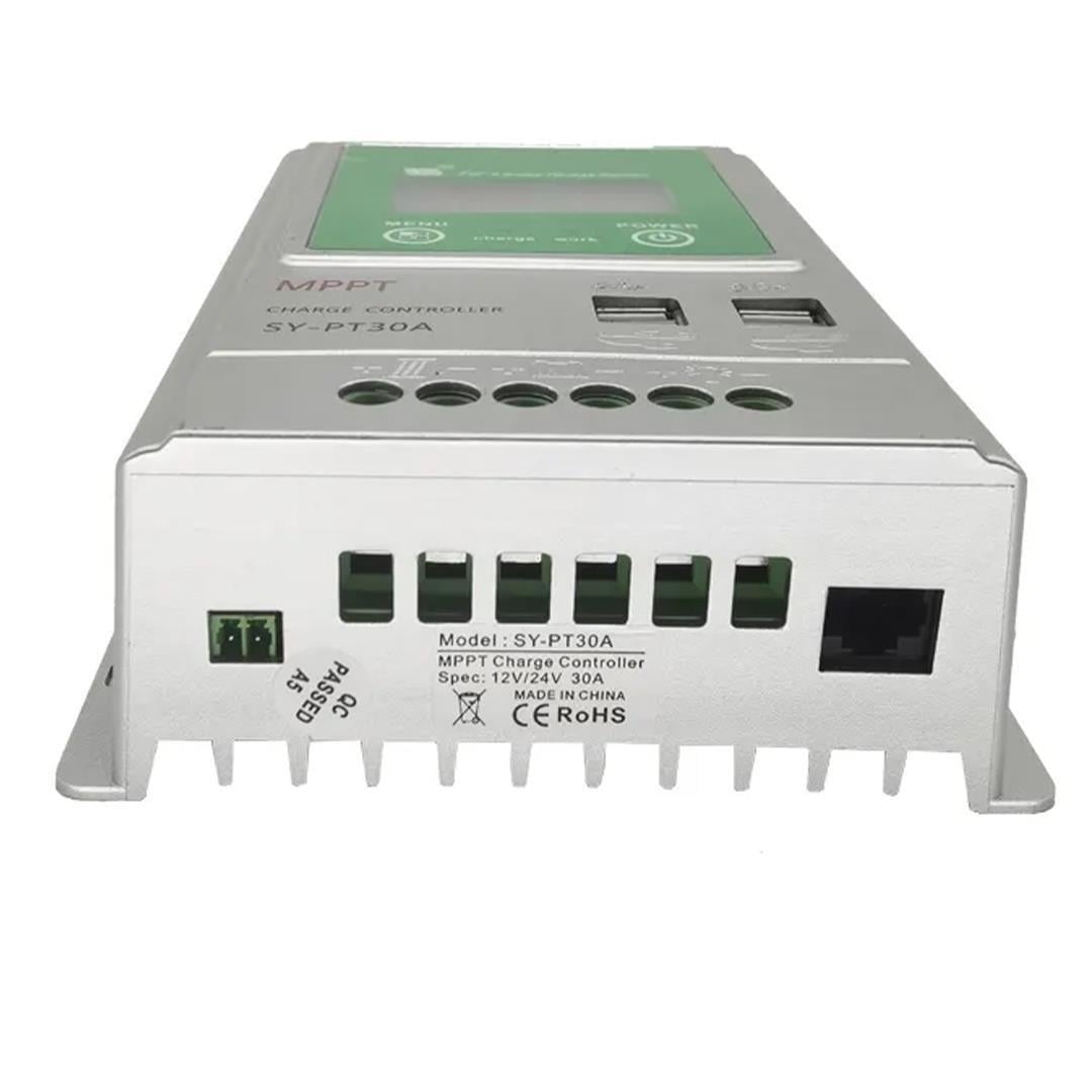 Powermaster PM-PT30A 12V-24V 30 Amper MPPT 4 USBli Dijital Alüminyum Kasa Solar Şarj Regülatörü