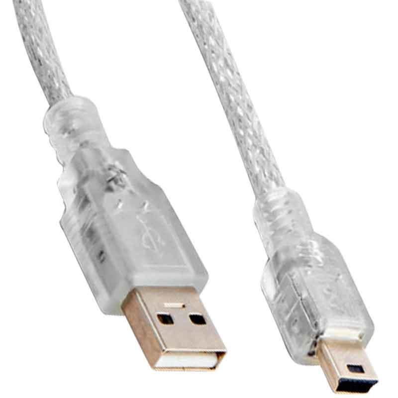 Powermaster USB 2.0 Şeffaf 5 Metre Usb AM Mini 5 Pin Kablo