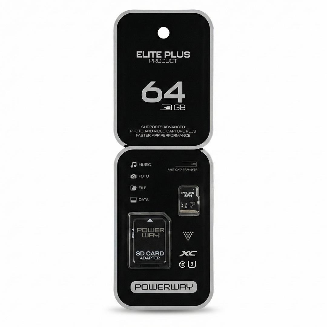 Powerway Elite Plus 64 GB Micro SD Hafıza Kartı