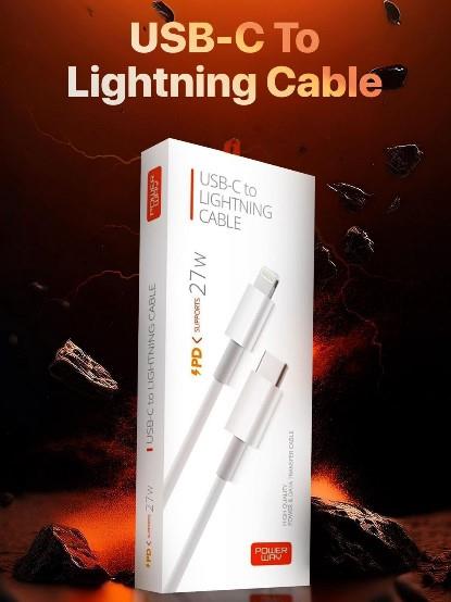 Powerway PD27 27W Type-C To Lightning Şarj Kablosu