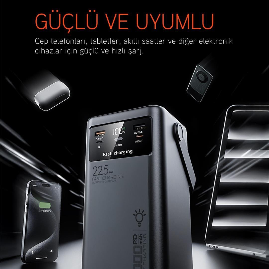 Powerway PD50 50.000mAh 22.5W Süper Hızlı Şarjlı Powerbank