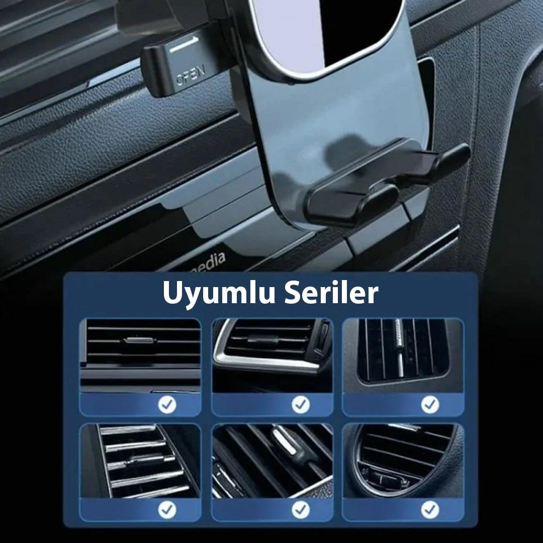 Powerway TT49 Araç İçi Petek Klima İçin Kıskaçlı Destekli Telefon Tutucu