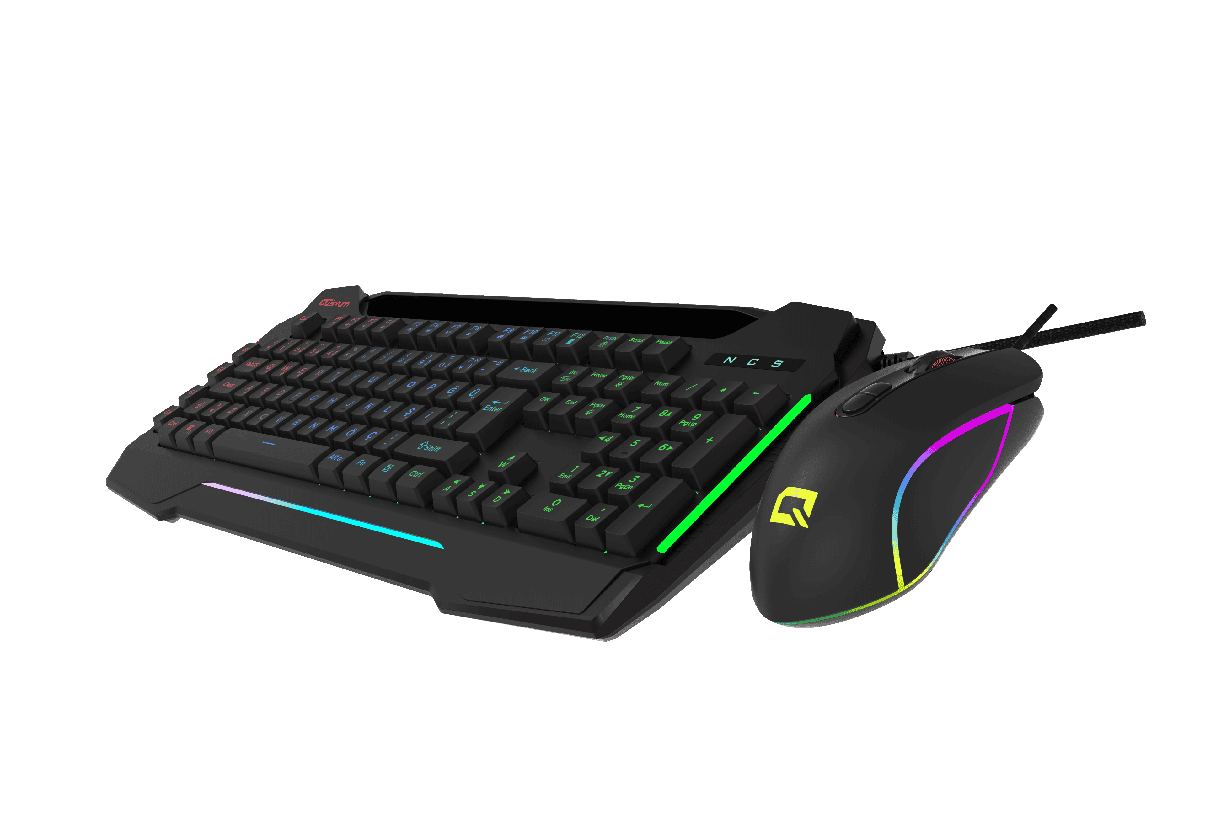 QUANTUM DualStrike Kablolu USB Q Trk RGB Gamıng Klavye -  Mouse Set