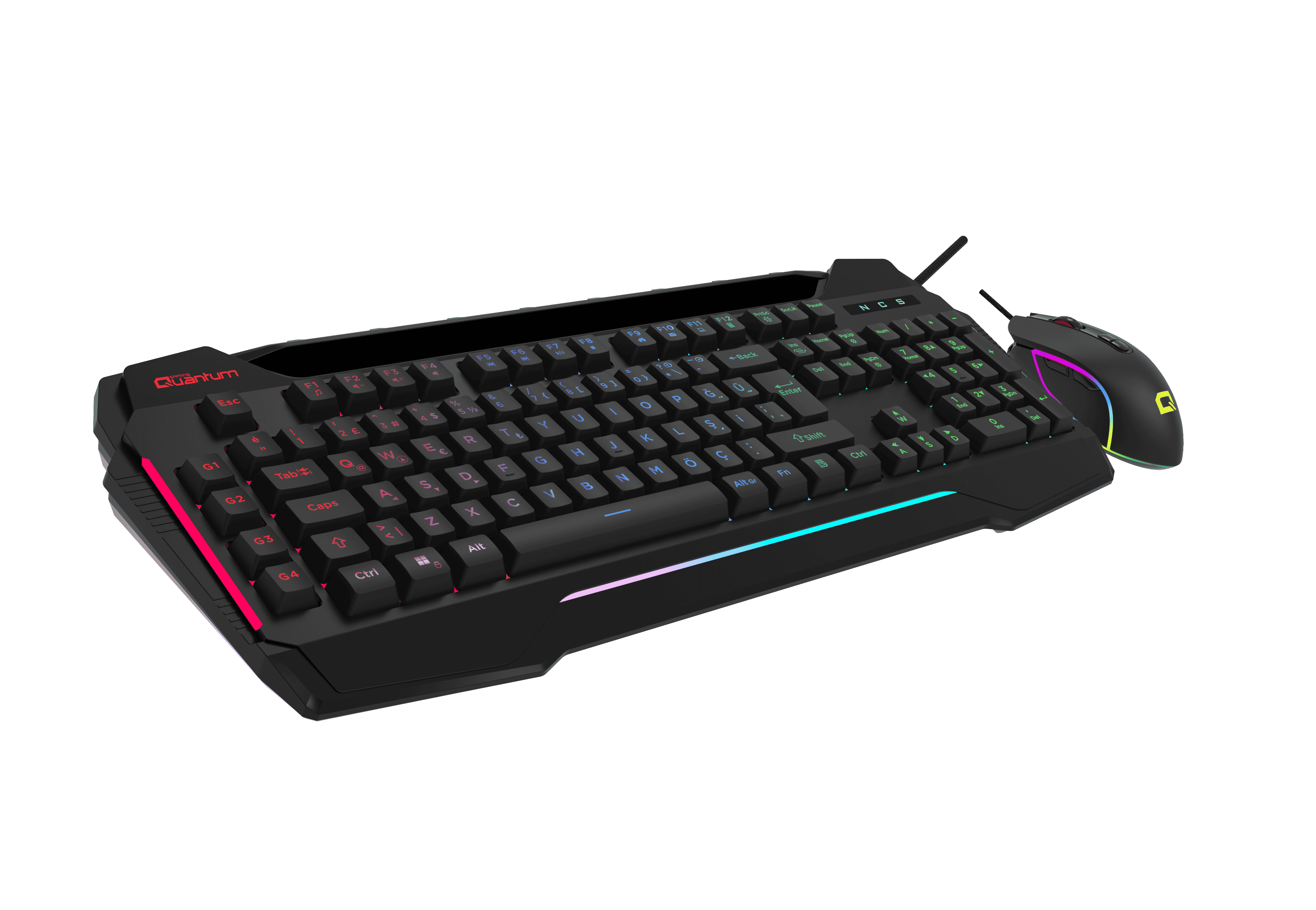 QUANTUM DualStrike Kablolu USB Q Trk RGB Gamıng Klavye -  Mouse Set