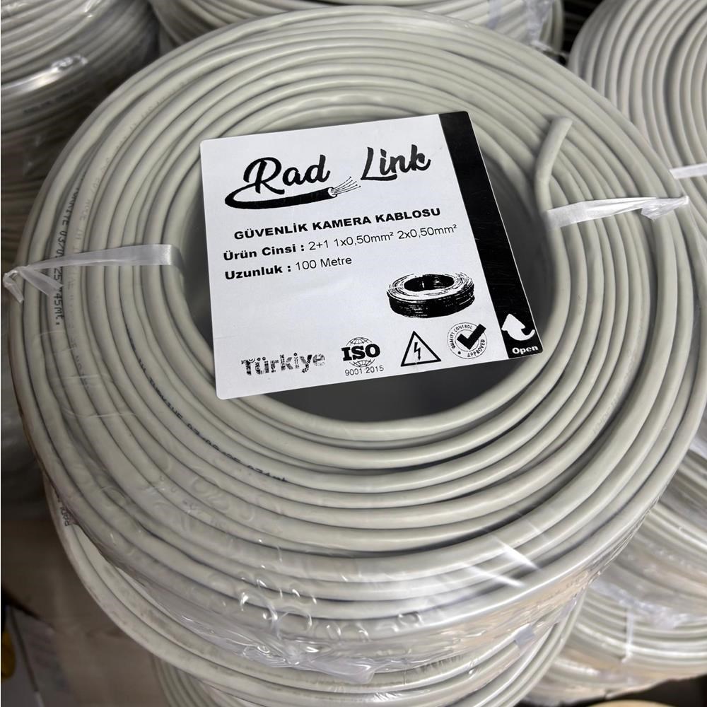 RADLINK 2+1 1x0,50mm  Mini Coax 2x0,50mm   (CCA) 100'LÜK KAMERA KABLO - CABLE