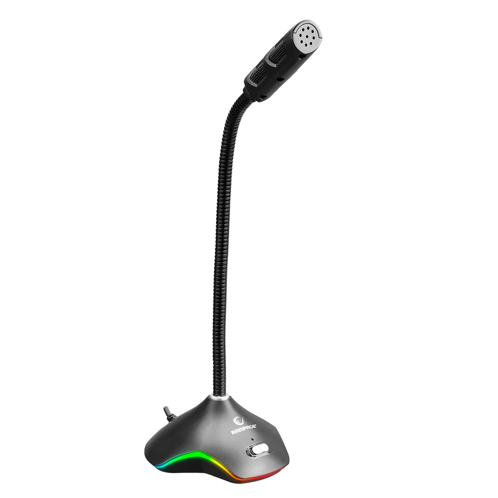 RAMPAGE RMX-M7 PYTHON Siyah/Kırmızı PC 3,5M PS4-XBOX-Mobile Esnek Sağlam Gaming Oyuncu Mikrofon