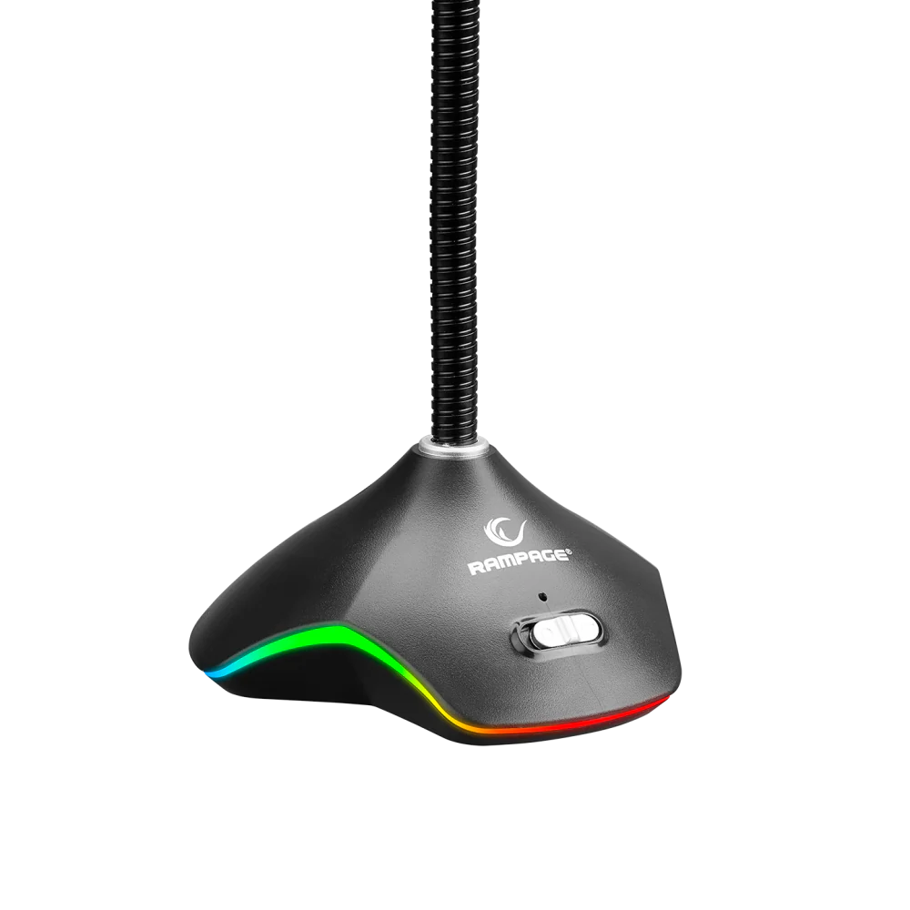 RAMPAGE RMX-M7 PYTHON Siyah/Kırmızı PC 3,5M PS4-XBOX-Mobile Esnek Sağlam Gaming Oyuncu Mikrofon