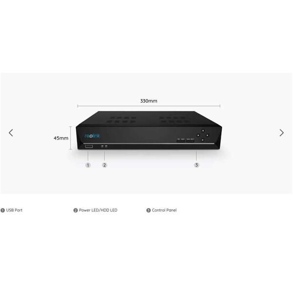 REOLINK 16kanal 16mp 2-diskli PoE NVR Kayıt Cihazı NVS16-410