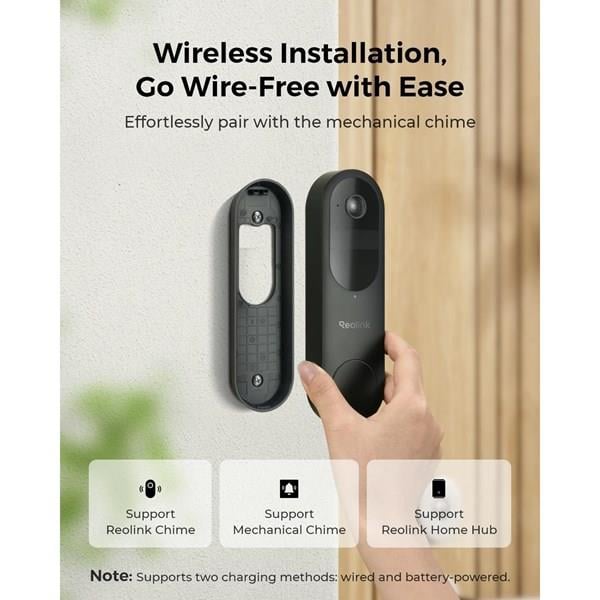 REOLINK 4MP Video Dorbell Bataryalı Kapı Zili IP Kamera PoE