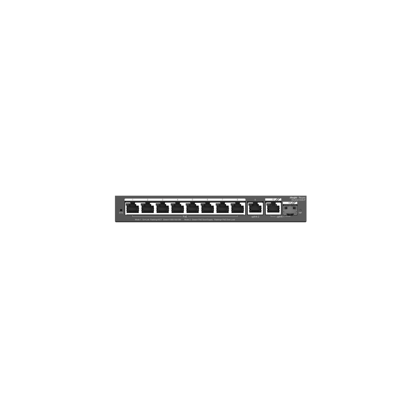 RUIJIE 8port PoE 120w 1-SFP Gigabit Yönetilebilir Switch RG-ES210GS-P