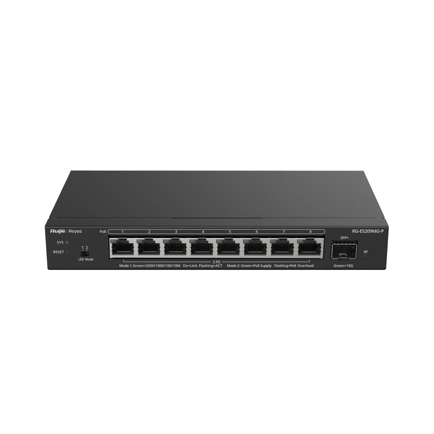 RUIJIE REYEE RG-ES209MG-P 8 PORT 10/100/1000/2500 Multi-Gigabit 8 PORT POE+ 1X 10G SFP 130W RUJIE CLOUD YONETILEBILIR DE