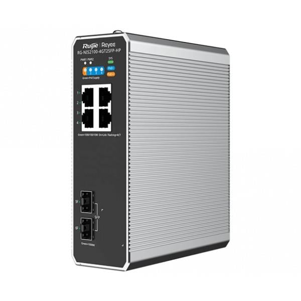 RUIJIE REYEE RG-NIS2100-4GT2SFP-HP 4 PORT 10/100/1000 4 PORT POE  2 X SFP 120W RUJIE CLOUD YONETILEBILIR ENDÜSTRİYEL SWI