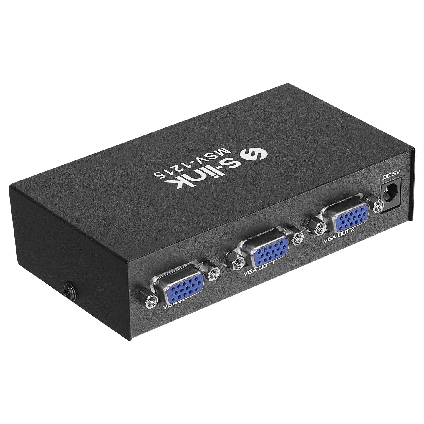 S-LINK MSV-1215 2 Port VGA Monitör Çoklayıcı (150 MHZ)