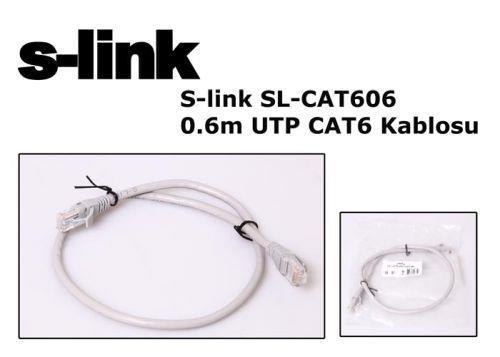 S-LINK SL-CAT606 CAT6 UTP 0.6 Metre Gri Patch Cord
