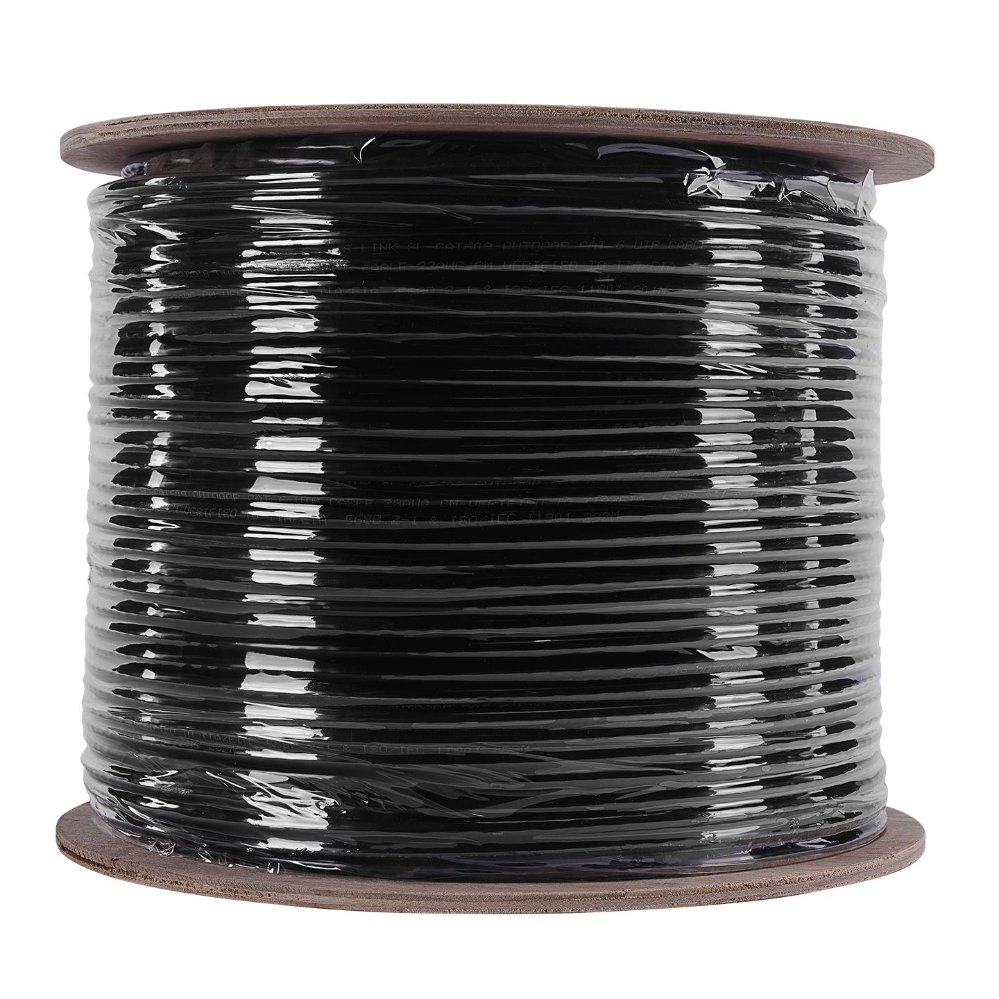 S-LINK SL-CAT609 CAT6 UTP 305 Metre 23 AWG 0.56 mm Network Kablosu Outdoor Double Jack GRİ+Siyah