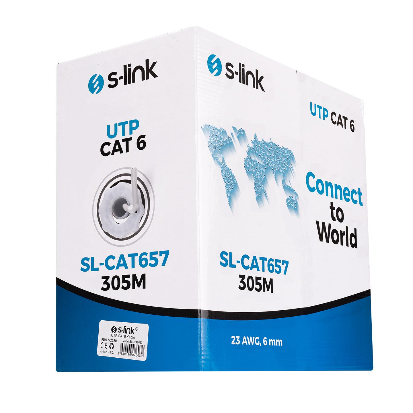 S-LINK SL-CAT657 CAT6 UTP 305 Metre 23awg Network Kablosu