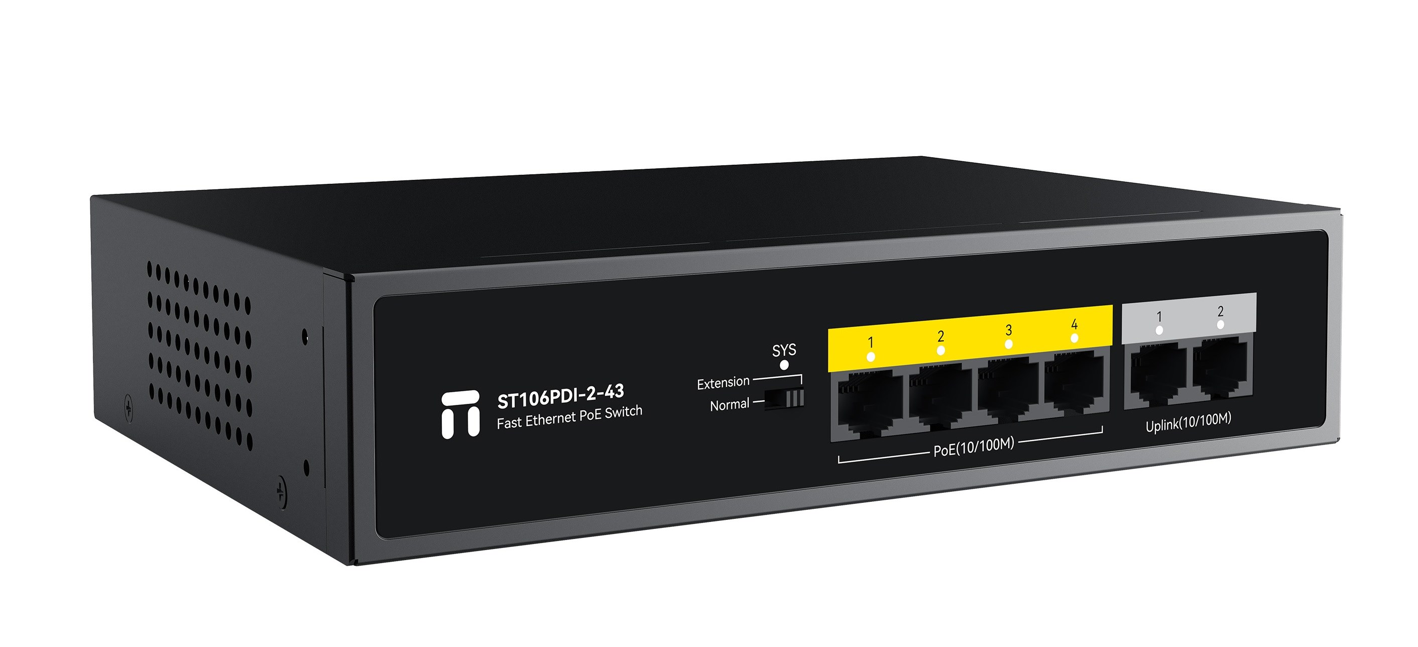 STONET ST106PDI-2-43 6 Port Mbit 4 Port Poe 45W 2xMbit Uplink Yönetilemez Metal Kasa Switch