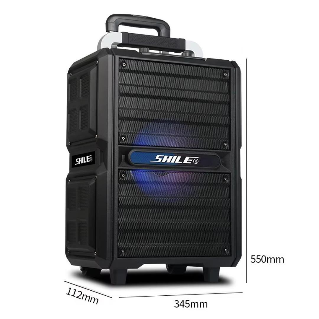 Shile SL-2017 50 Watt Taşınabilir Seyyar Aktif Amfi Hoparlör Kablosuz EL + Yaka Mikrofonlu USB+SD+BT Kumandalı