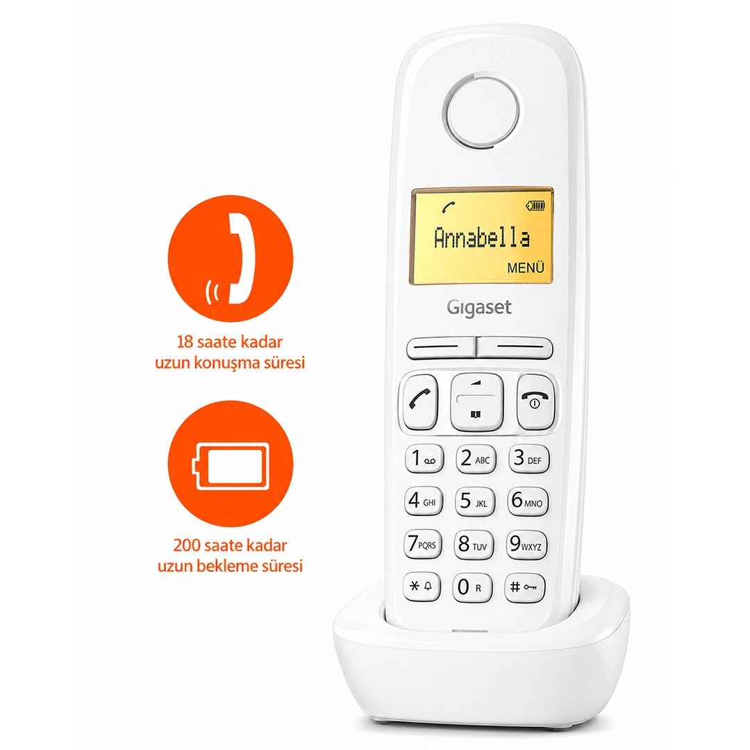 Siemens Gigaset A170 Beyaz DECT Telsiz Telefon