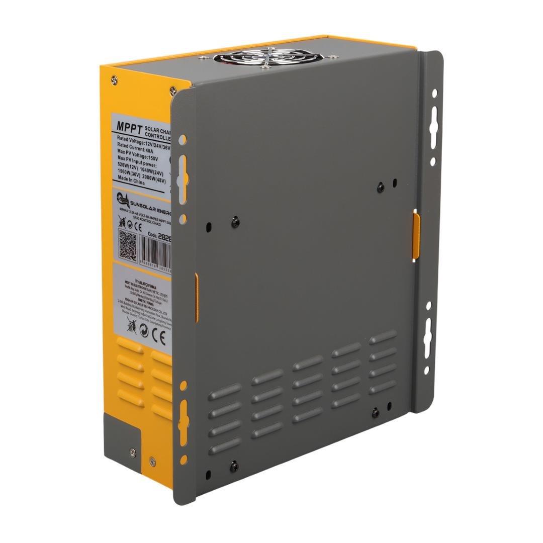 Sunsolar MPK40 MPPT Solar Şarj Kontrol Cihazı 40A (12V/24V/36V/48V Otomatik) 150V Maksimum PV LCD Ekranlı RS485 Portlu