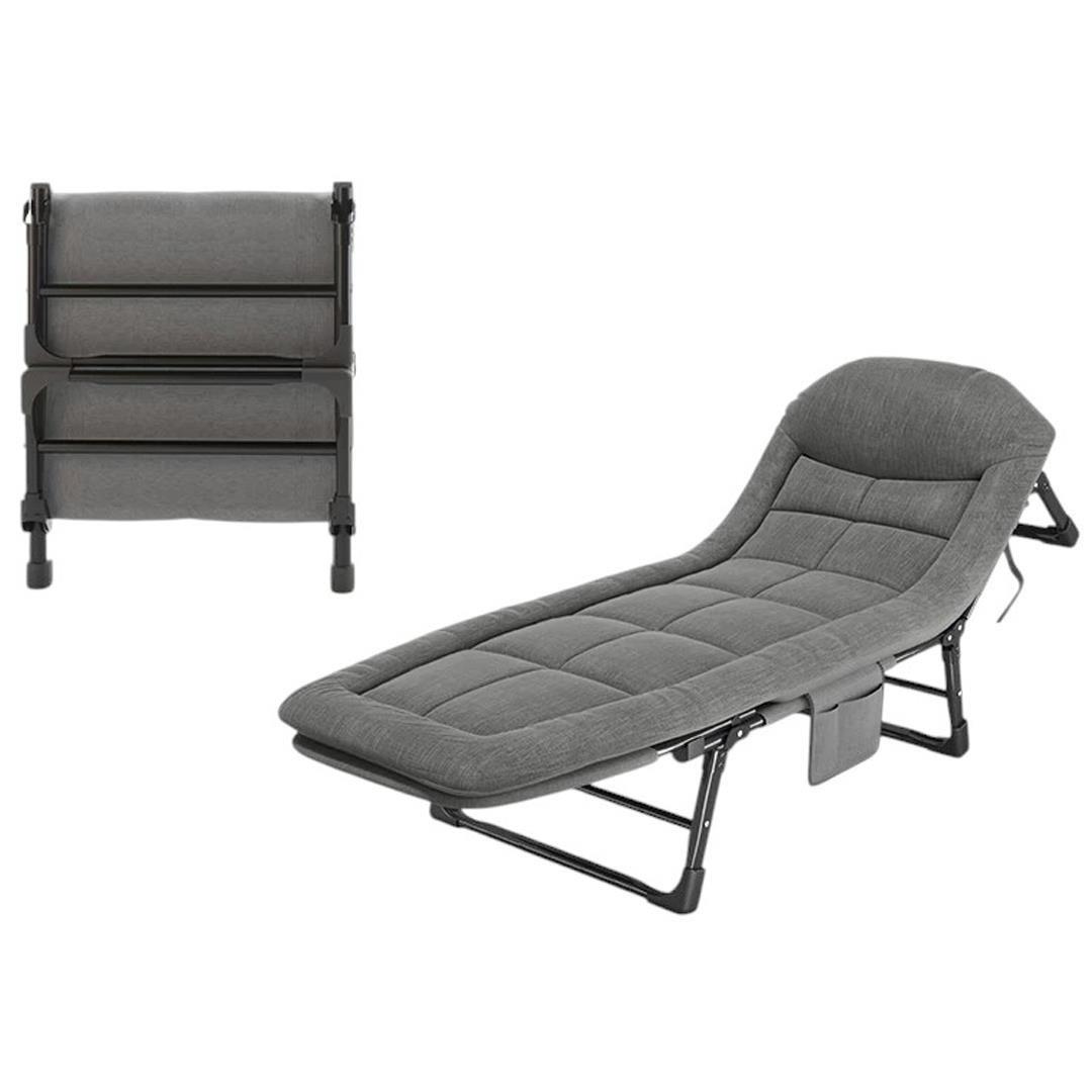 Sunup SN-26974 Taşınabilir Ayarlanabilir 5 Kademe Sünger Kamp Yatak Şezlong (Açık Gri)