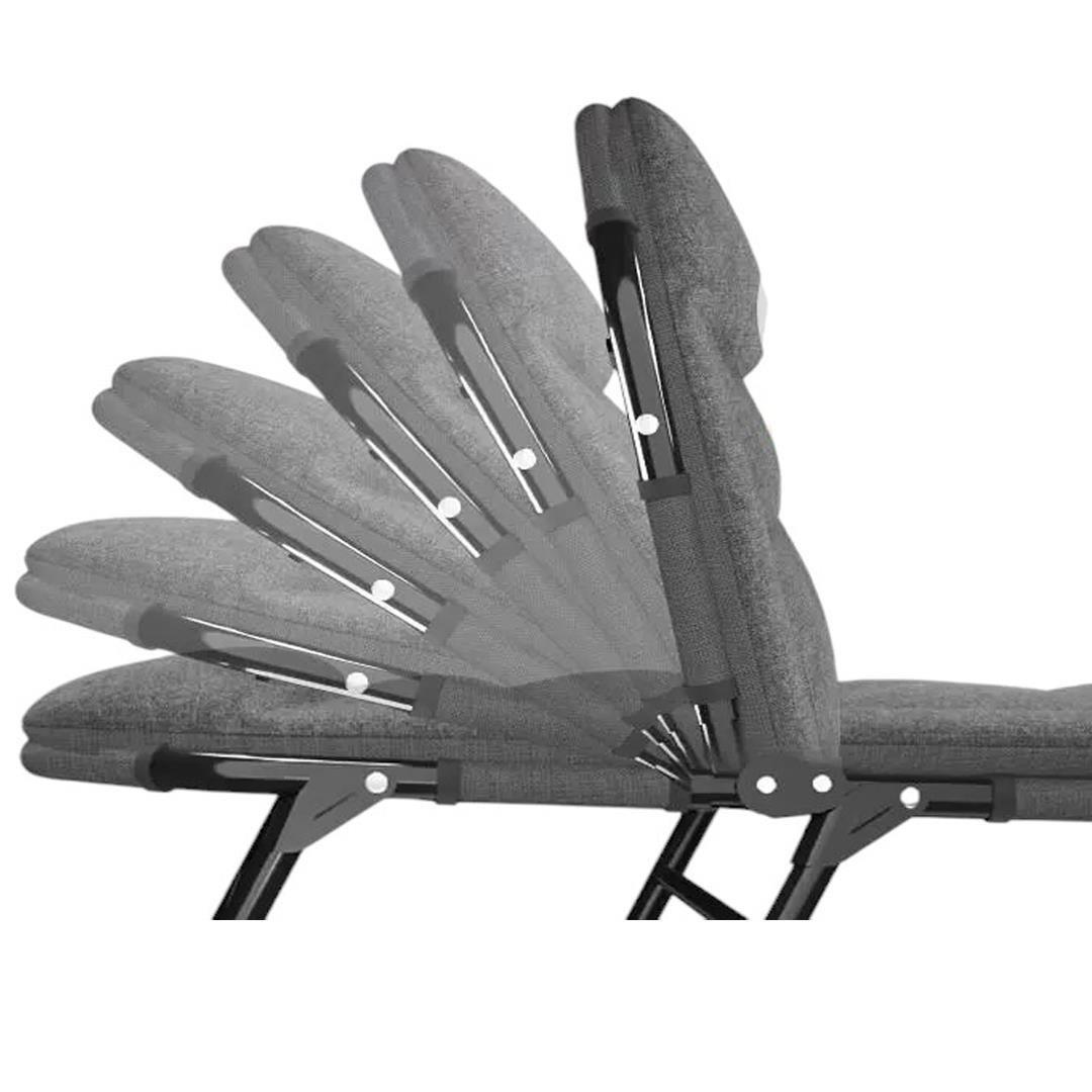 Sunup SN-26974 Taşınabilir Ayarlanabilir 5 Kademe Sünger Kamp Yatak Şezlong (Açık Gri)