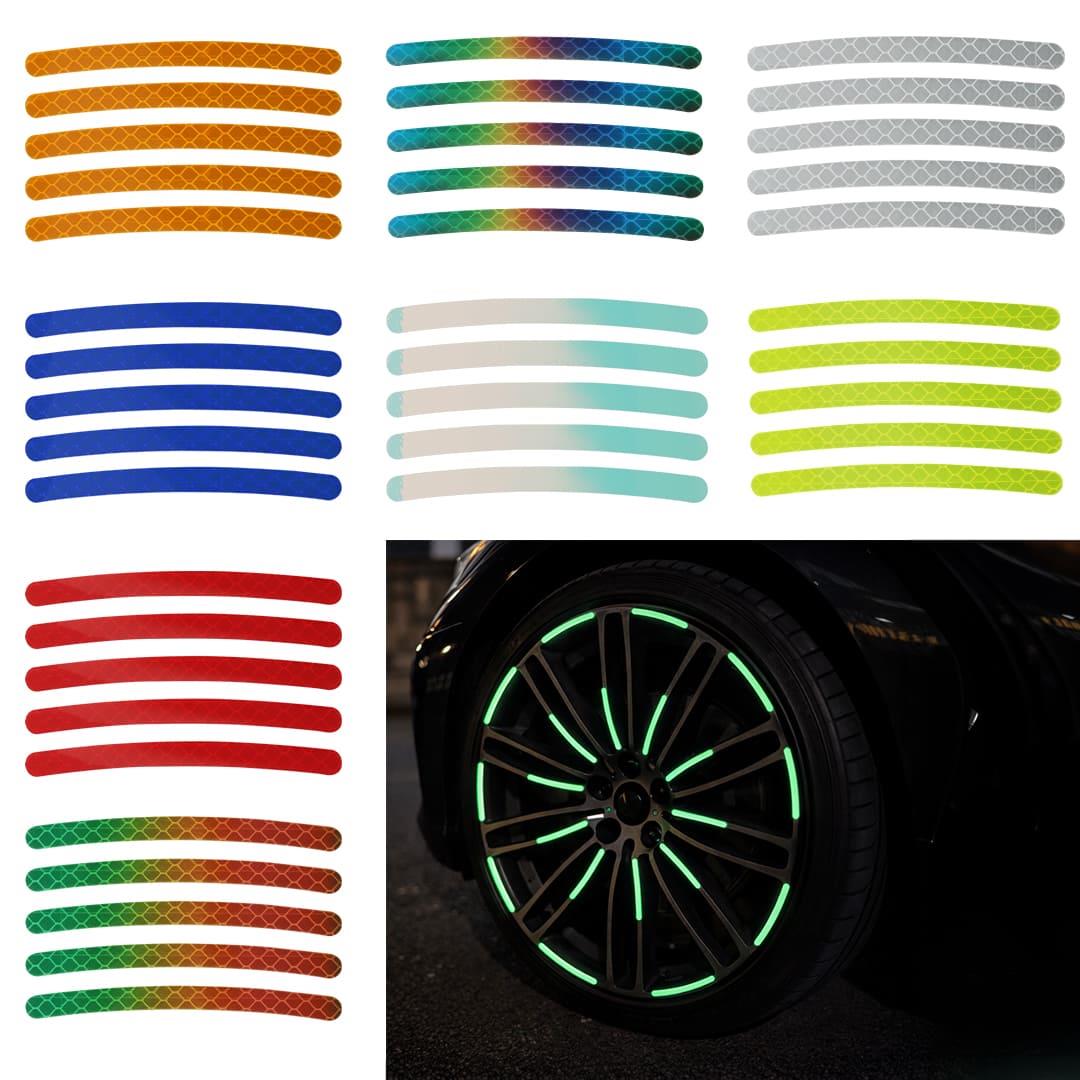 Sunup SN-29083 20li Araç Tekerlek Fosforlu Stıcker (Karışık Renk)