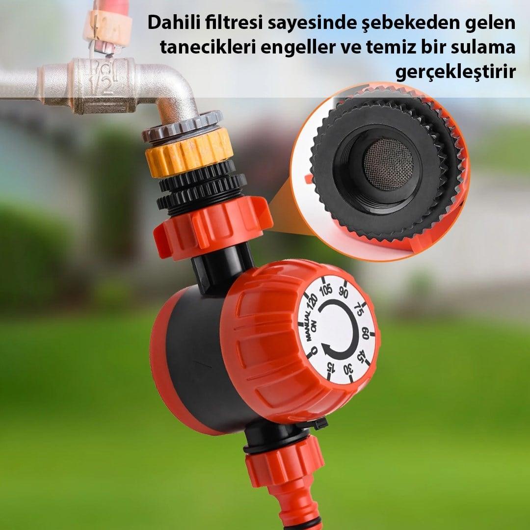 Sunup SN-29309 Mekanik Bahçe Musluk Sulama Zamanlayıcısı 120 Dakika Hassas Ayarlı Manuel Kontrol