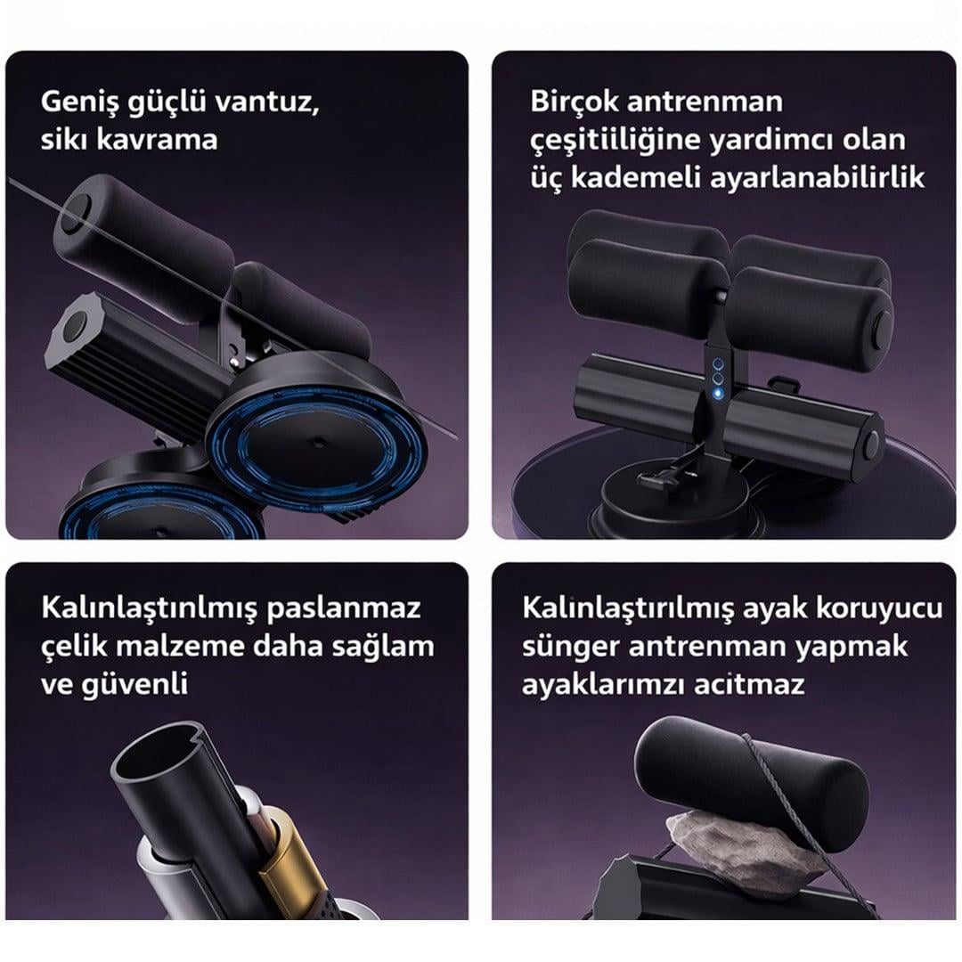 Sunup SN-29962 Çift Vantuzlu  Ev Tipi 3 Kademe Boy Ayarlı Mekik - Karın Egzersiz Aleti