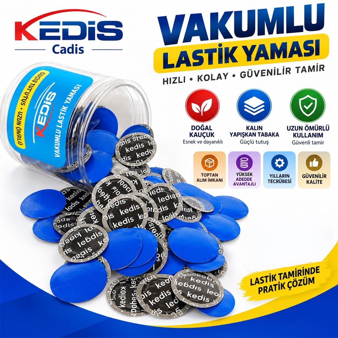 Sunup SN-38102 Lastik Tamir Yaması 32mm Doğal Kauçuk Soğuk Yama Seti (200li Paket)