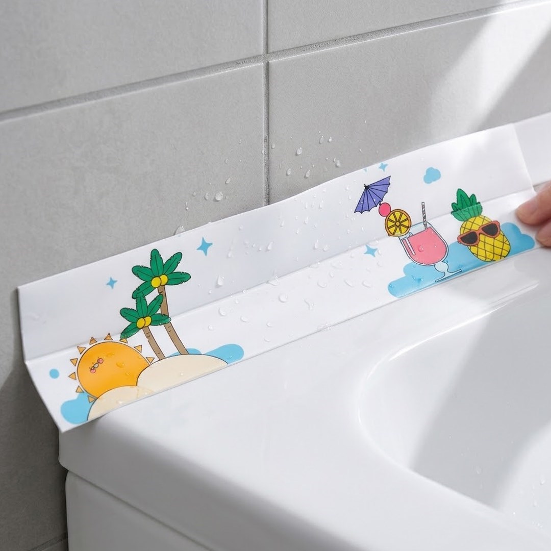 Sunup SN-38874 Çift Taraflı Yapışkanlı Dekoratif Resimli Banyo Su Geçirmez Sızdırmazlık Bandı