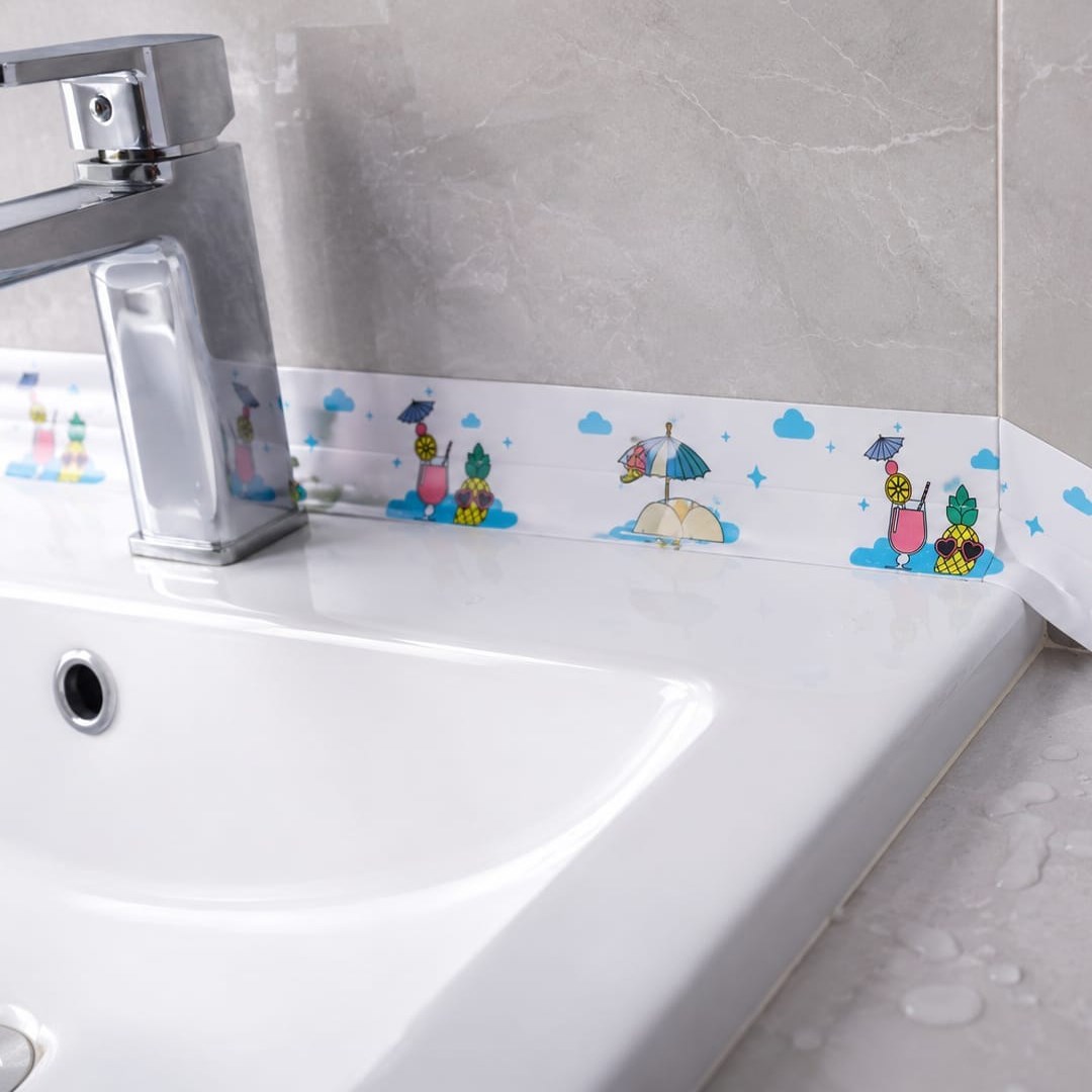 Sunup SN-38874 Çift Taraflı Yapışkanlı Dekoratif Resimli Banyo Su Geçirmez Sızdırmazlık Bandı