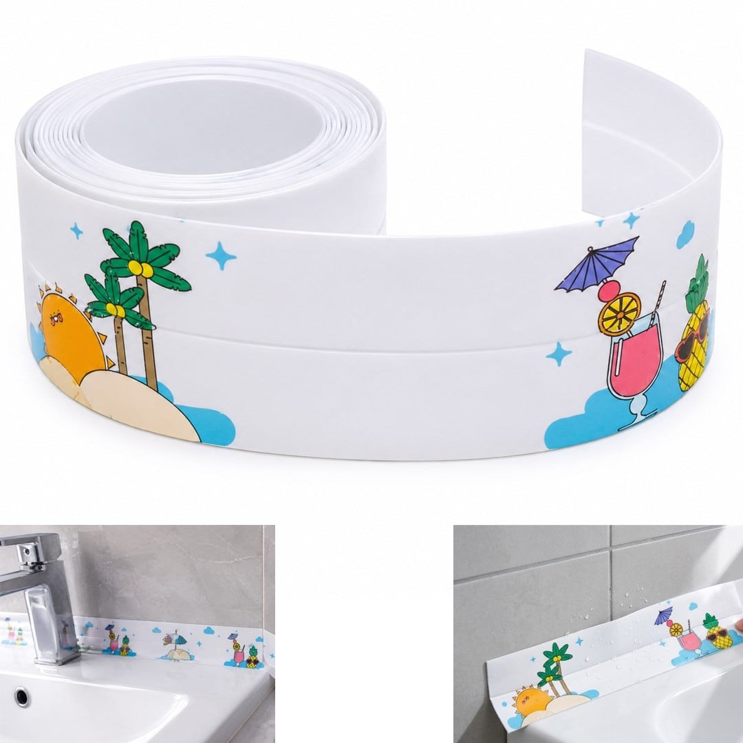 Sunup SN-38874 Çift Taraflı Yapışkanlı Dekoratif Resimli Banyo Su Geçirmez Sızdırmazlık Bandı