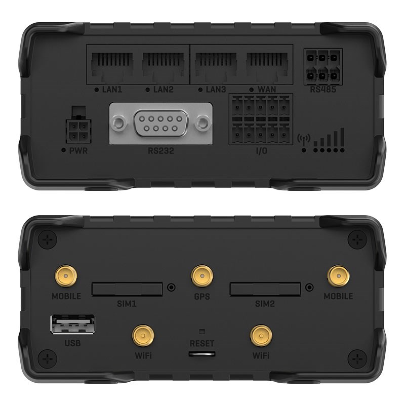 TELTONİKA RUT906 150MBPS 4 PORT 3XLAN/1XWAN RS232, RS485 2 ANTEN 802.11b/g/n (Wi-Fi 4) 4G LTE INDOOR 2 X SIM YUVASI ENDÜ