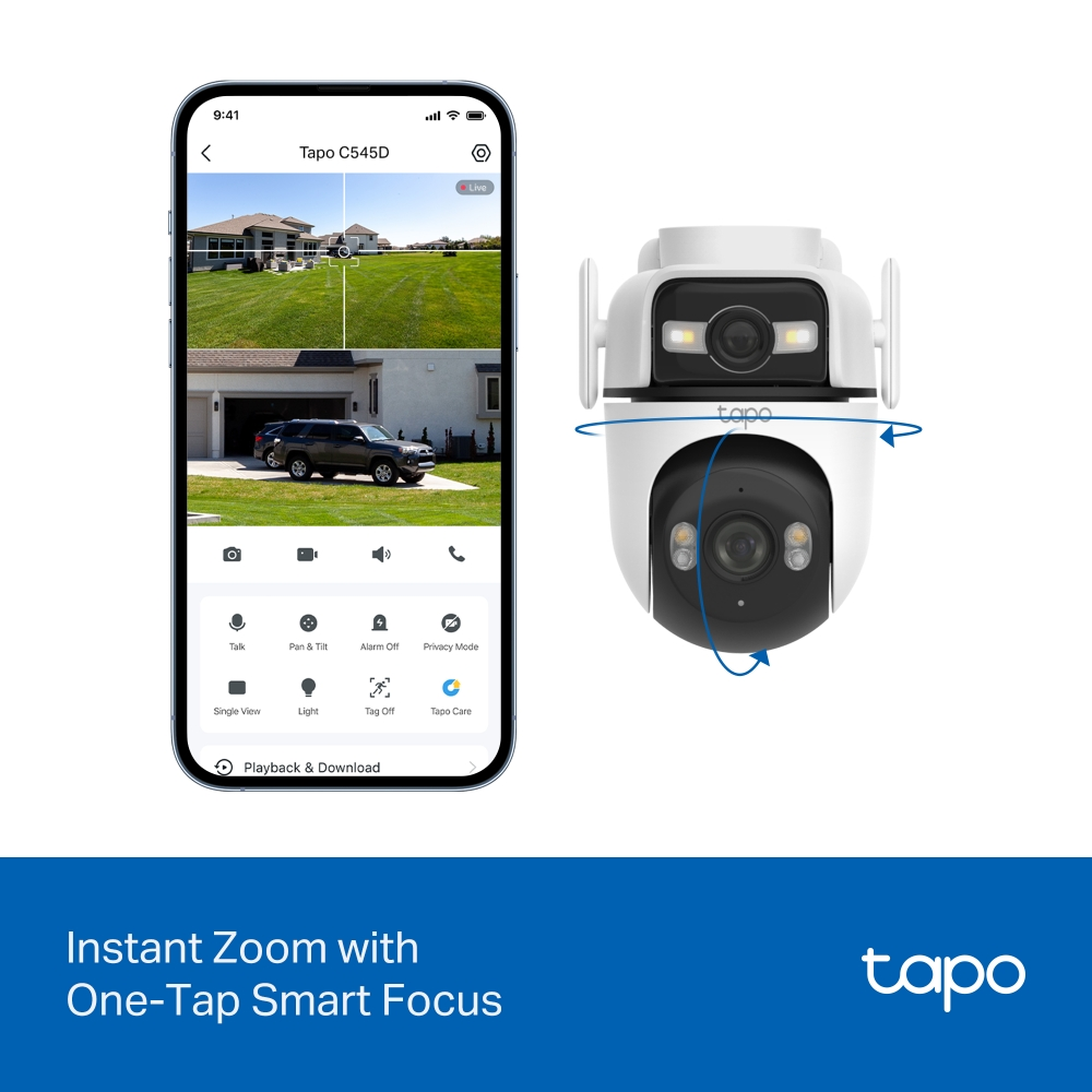 TP-LINK 3MP Dual Lens PT Speed Dome Wıfı Kablosuz Pan-Tilt IP Kamera Tapo C545D