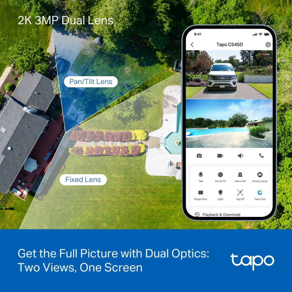 TP-LINK 3MP Dual Lens PT Speed Dome Wıfı Kablosuz Pan-Tilt IP Kamera Tapo C545D
