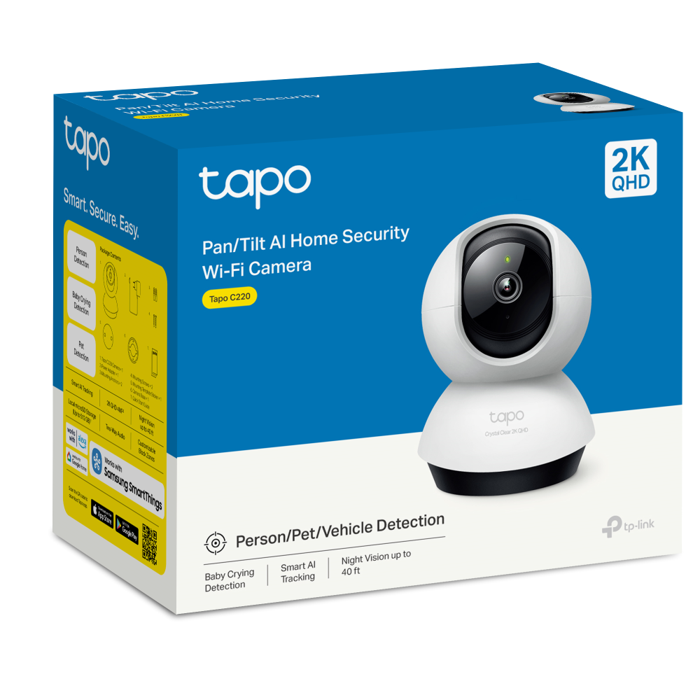 TP-LINK 4MP 4mm Wıfı Kablosuz Pan-Tilt IP Kamera TAPOC220