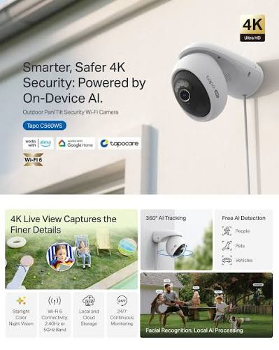 TP-LINK 8MP PTZ OutDoor Kablosuz Pan-Tilt IP Kamera Tapo Tapo C560WS