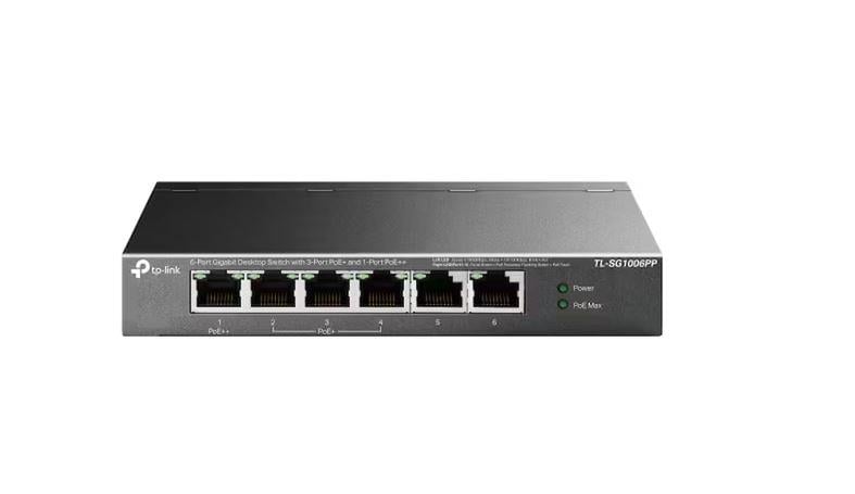 TP-LINK OMADA ES206GP 6 Port Gbit 4 Port Poe 65W Desktop Yönetilebilir Çelik Kasa Switch