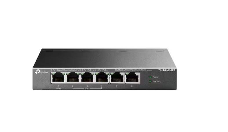 TP-LINK OMADA ES206GP 6 Port Gbit 4 Port Poe 65W Desktop Yönetilebilir Çelik Kasa Switch