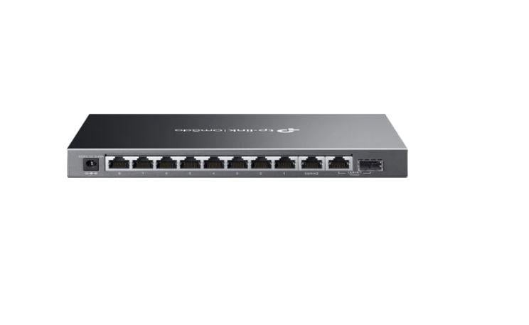 TP-LINK OMADA ES210GMP 10 Port Gbit 8 Port PoE+ 123W 1xGbit+1xSFP Uplink Desktop Yönetilebilir Çelik Kasa Switch