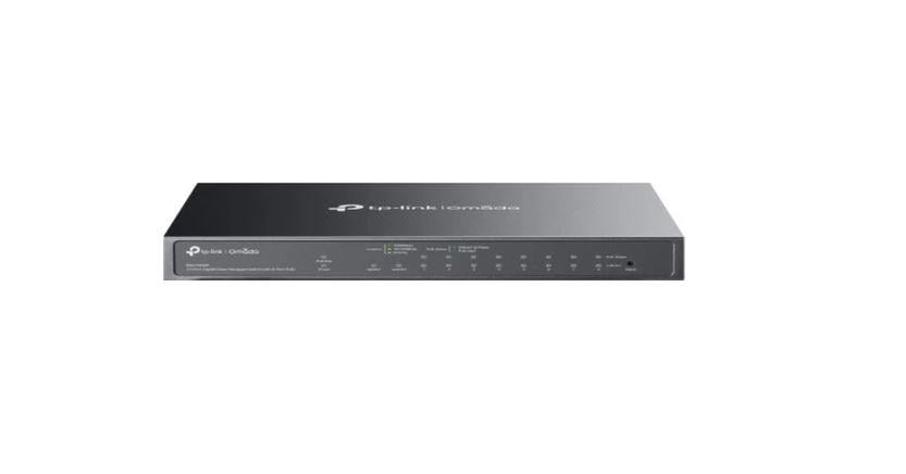 TP-LINK OMADA ES210GMP 10 Port Gbit 8 Port PoE+ 123W 1xGbit+1xSFP Uplink Desktop Yönetilebilir Çelik Kasa Switch