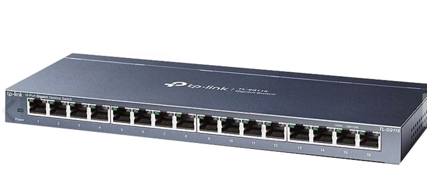 TP-LINK TL-SG116 16 Port Gbit Desktop Yönetilemez Çelik Kasa Switch