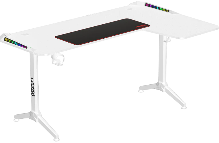 TWISTED Minds L Şekilli RGB Sağ Oyuncu Masası Beyaz TM-Y-RW-RGB