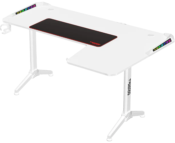 TWISTED Minds L Şekilli RGB Sağ Oyuncu Masası Beyaz TM-Y-RW-RGB