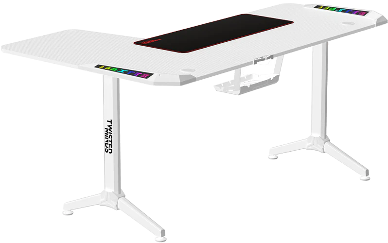 TWISTED Minds L Şekilli RGB Sağ Oyuncu Masası Beyaz TM-Y-RW-RGB