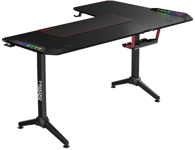 TWISTED Minds L Şekilli RGB Sol Oyuncu Masası Siyah TM-Y-LB-RGB