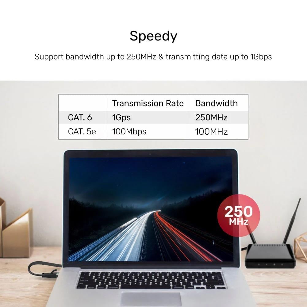 UNITEK CAT6 PATCH KABLO 1MT FLAT (C1809GBK)